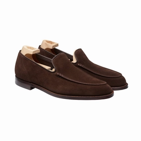 Soft Insole Slip-ons Casual Wear Salcombe Dark Brown Suede