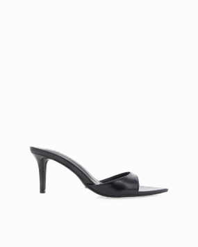 ENSLEY - BLACK SHINE Formal Office Shoes Luxe Heeled Sandals