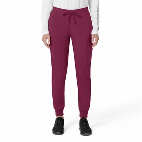 Carhartt Force Cross-Flex Women's Cargo Jogger Scrub Pant - Wine Breathable Design