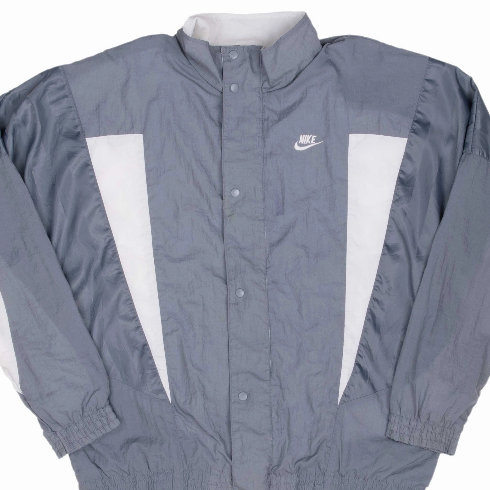 VINTAGE NIKE SWOOSH GREY WINDBREAKER JACKET LATE 1980S SIZE XL Discover