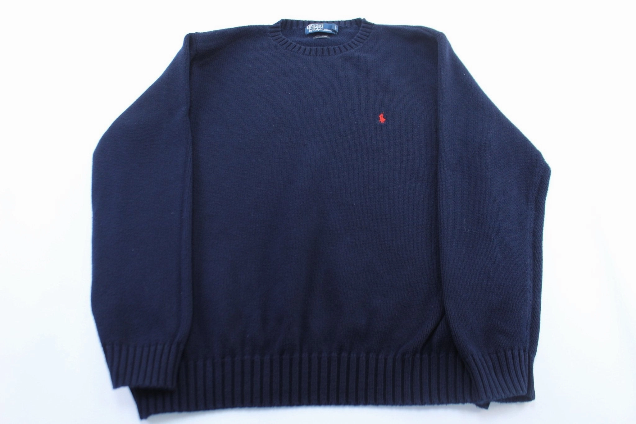 Relaxed Street Polo by Ralph Lauren Embroidered Logo Navy Blue Sweater