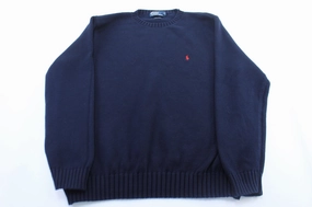 Relaxed Street Polo by Ralph Lauren Embroidered Logo Navy Blue Sweater
