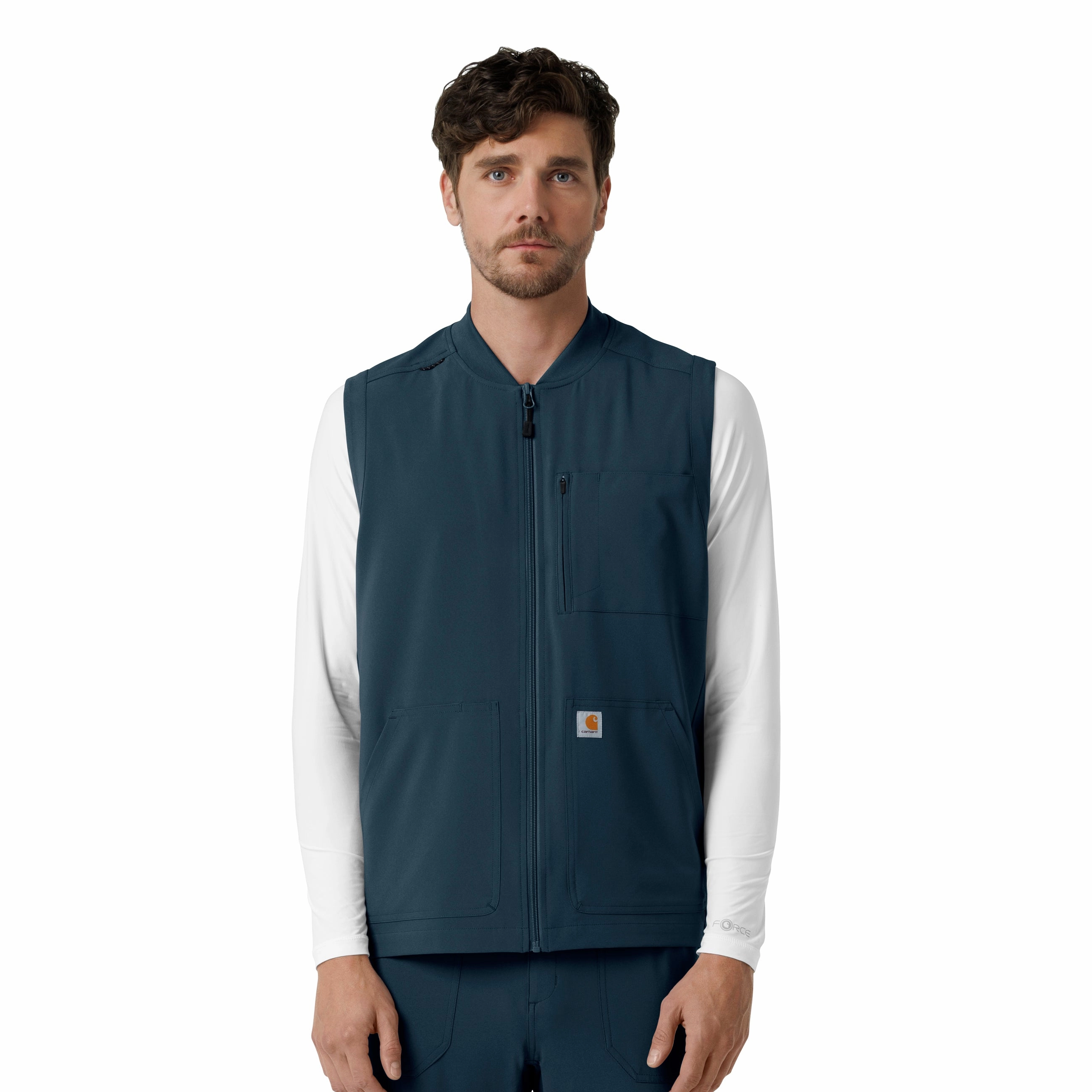 suitable for talent shows Glamour Carhartt Force Cross-Flex Men's Lightweight Scrub Vest - Navy