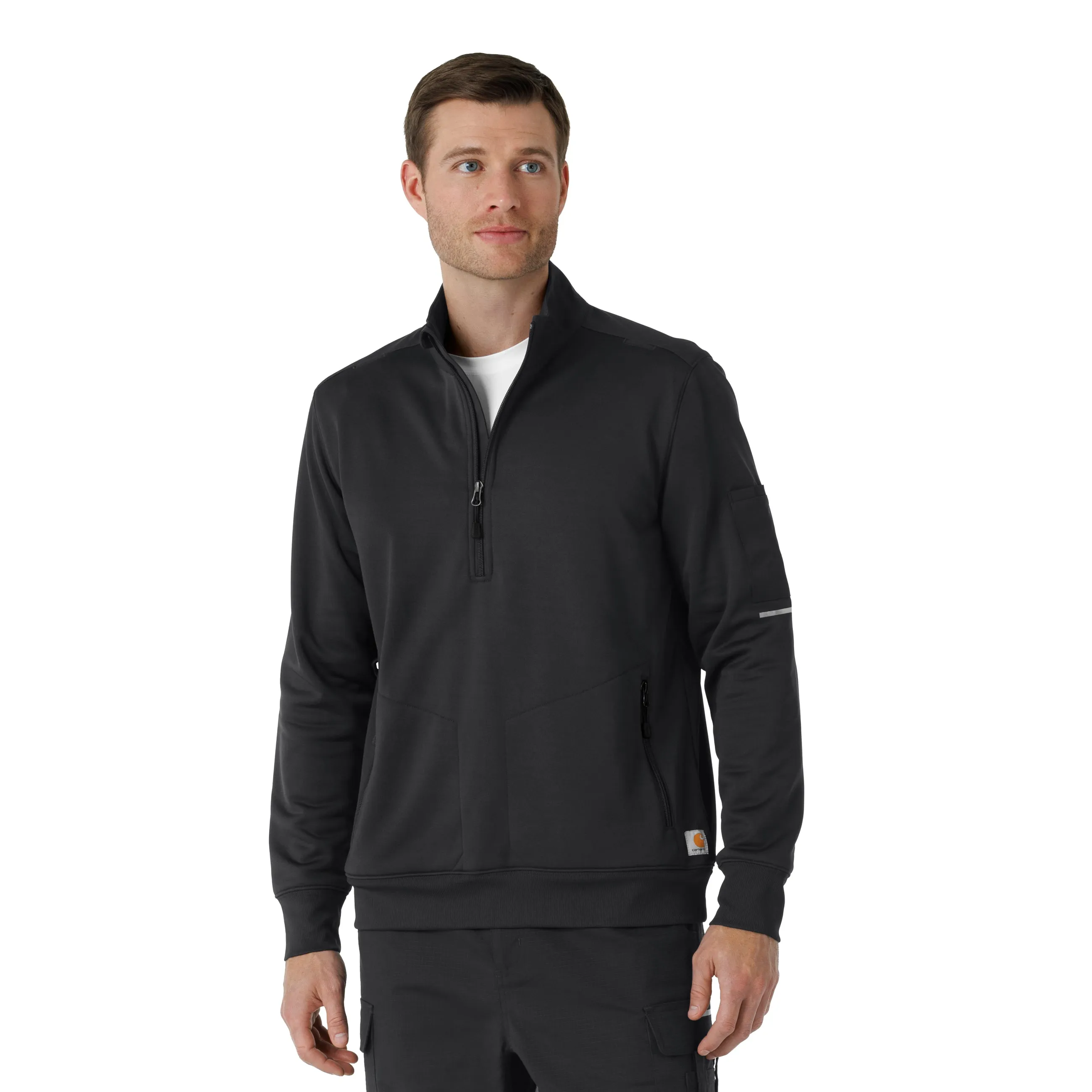 ZeroWaste Construction Carhartt Rugged Flex RSCU Men's Half Zip - Pewter