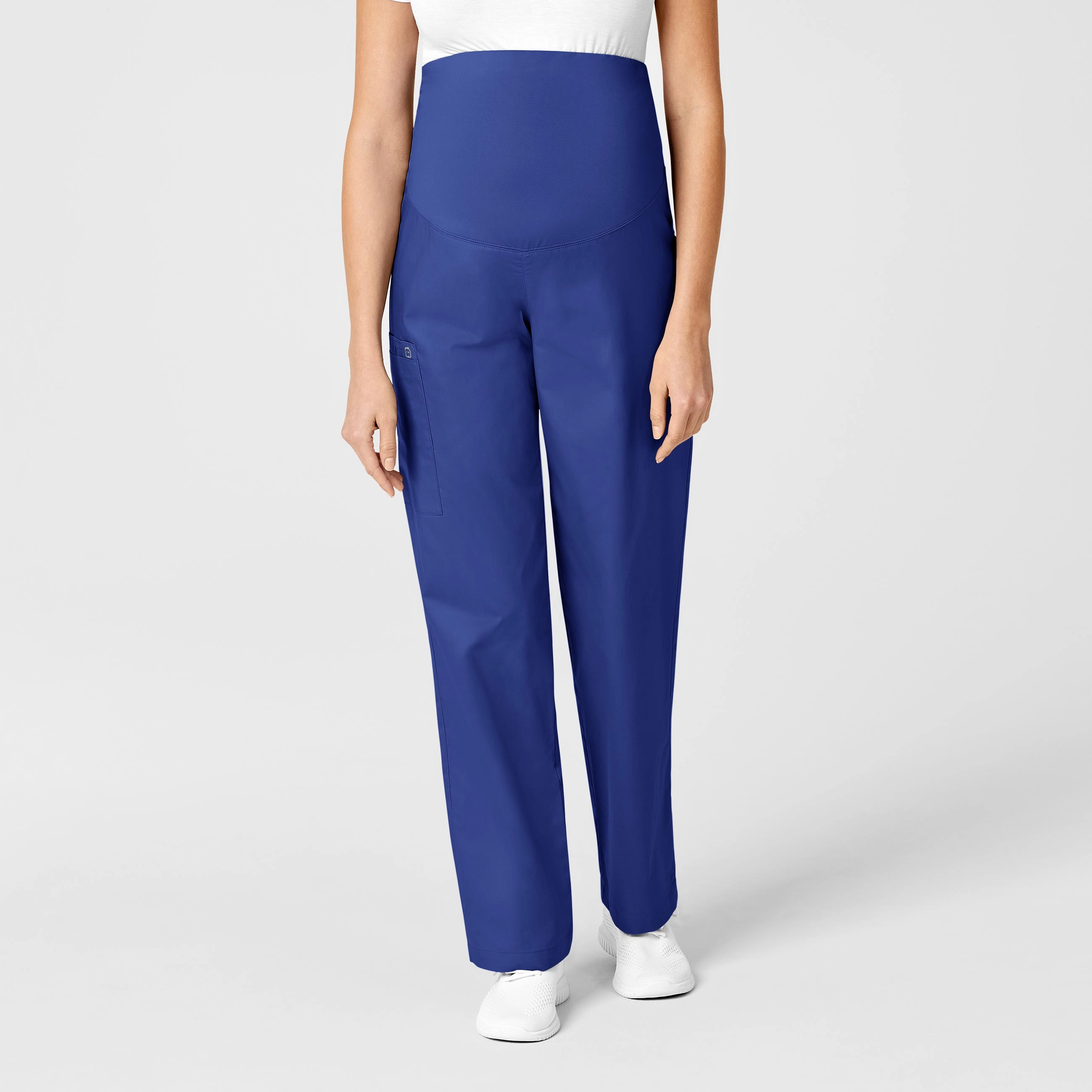 WonderWORK Maternity Cargo Scrub Pant - Galaxy Blue Adaptable Design