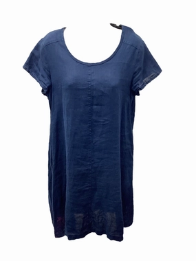 Flax Women??s Blue Linen Dress S Smart Edge
