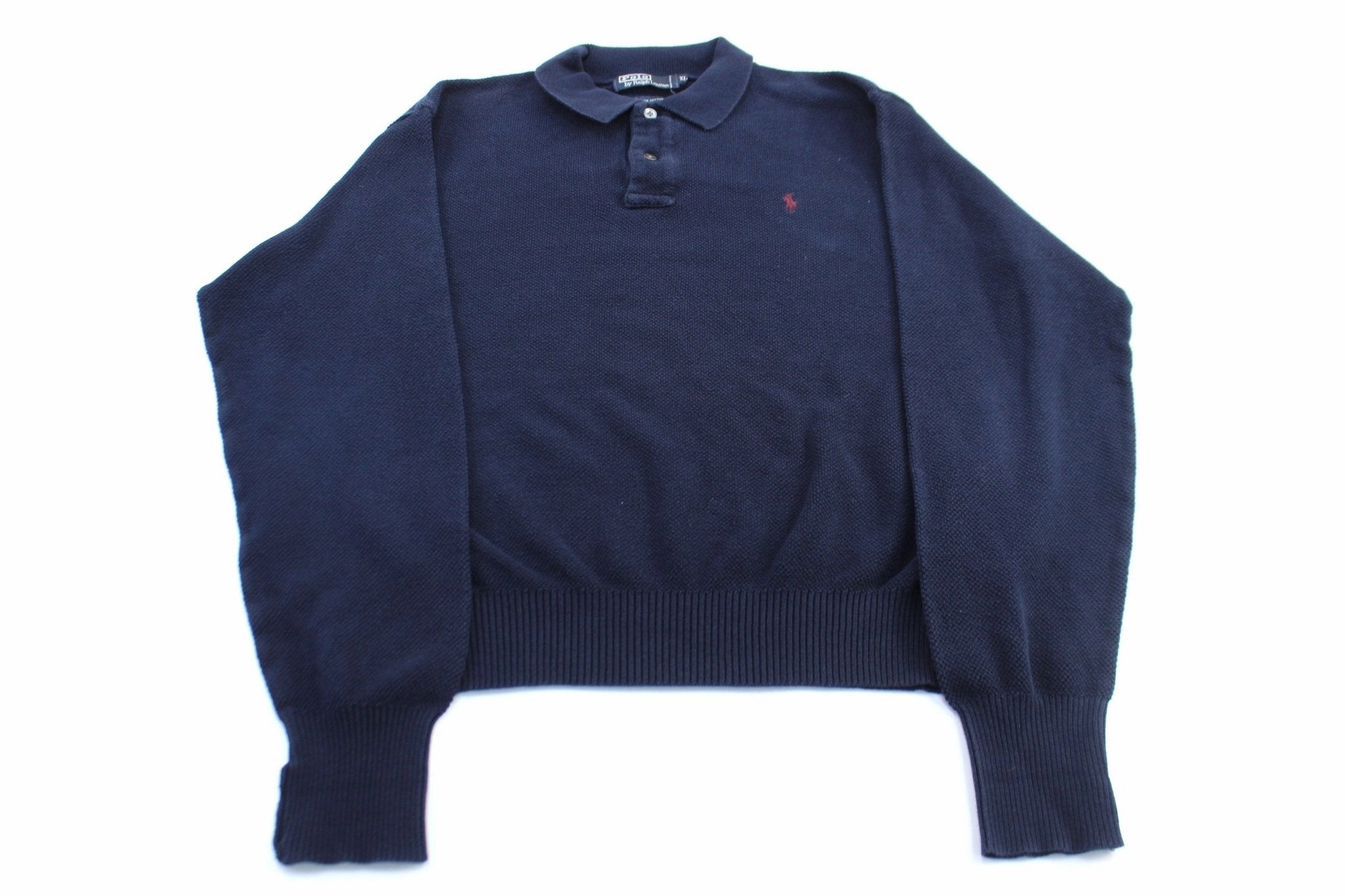 Polo by Ralph Lauren Embroidered Logo Blue Pullover Sweater Chill Layers Comfort Layering