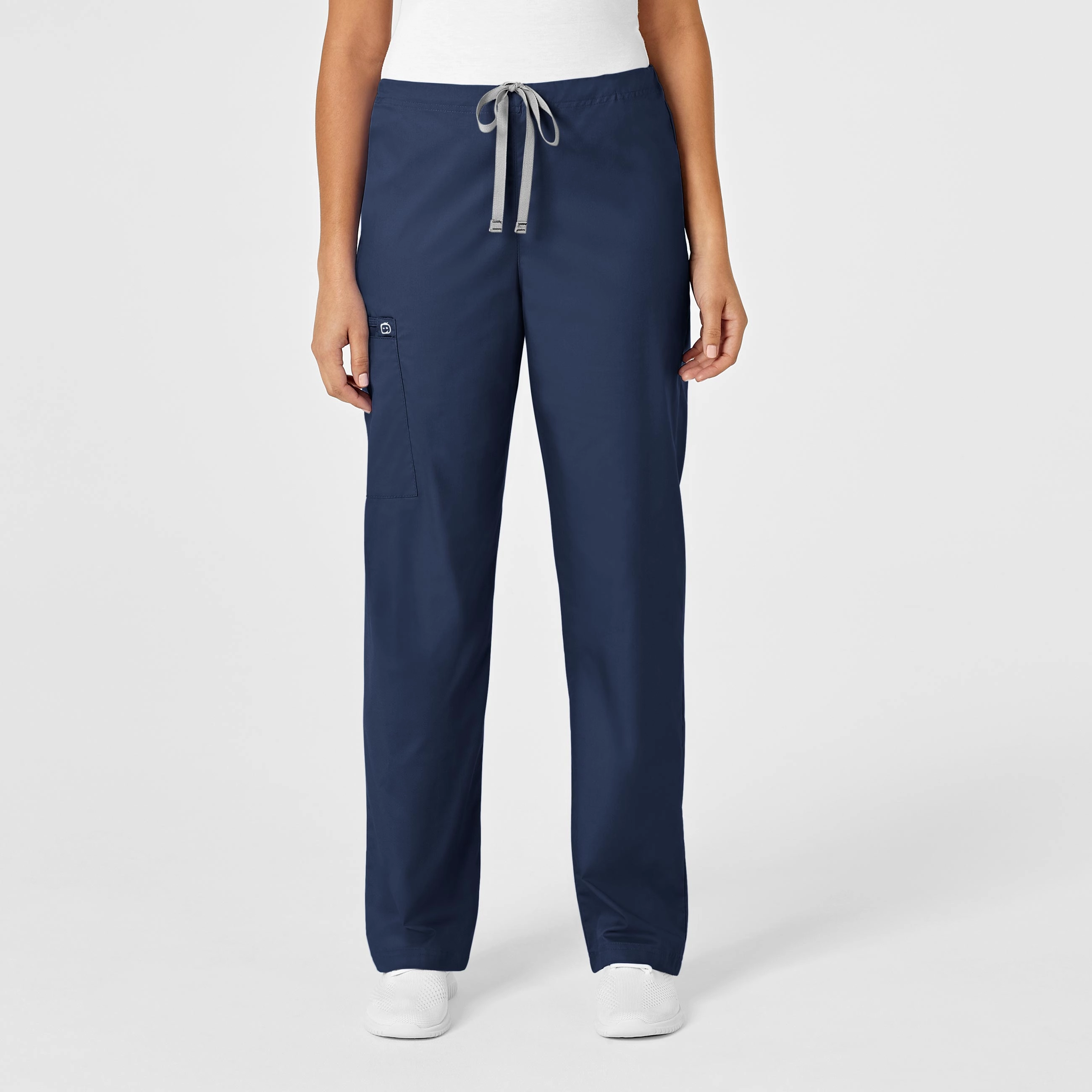 Sleek and Soft WonderWORK Unisex Drawstring Cargo Scrub Pant - Navy