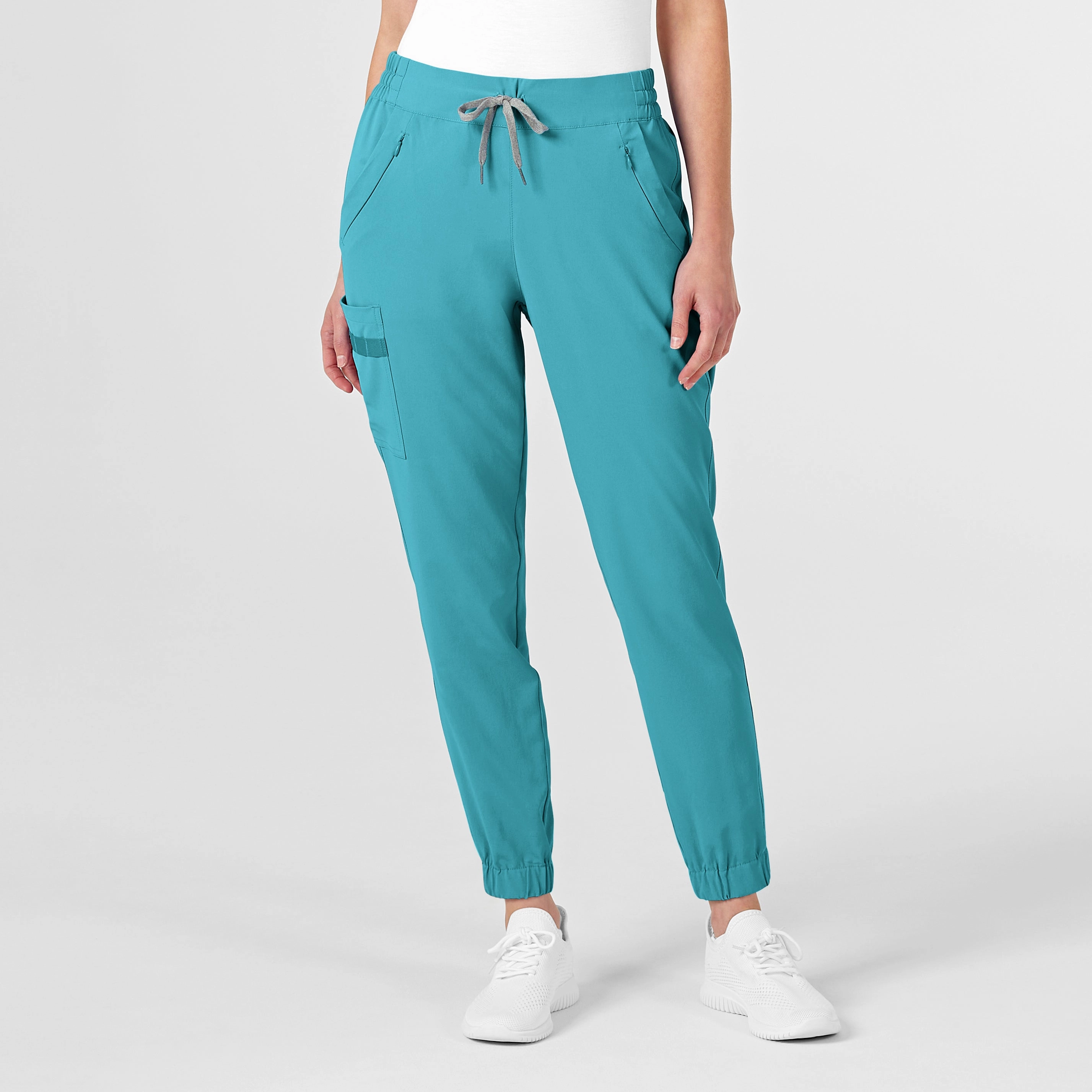 RENEW Women's Jogger Scrub Pant - Teal Blue Reinforced Stitching