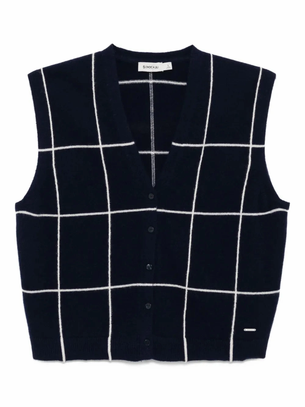 Flexible Side Gusset Rozzi Cashmere Vest in Midnight Plaid