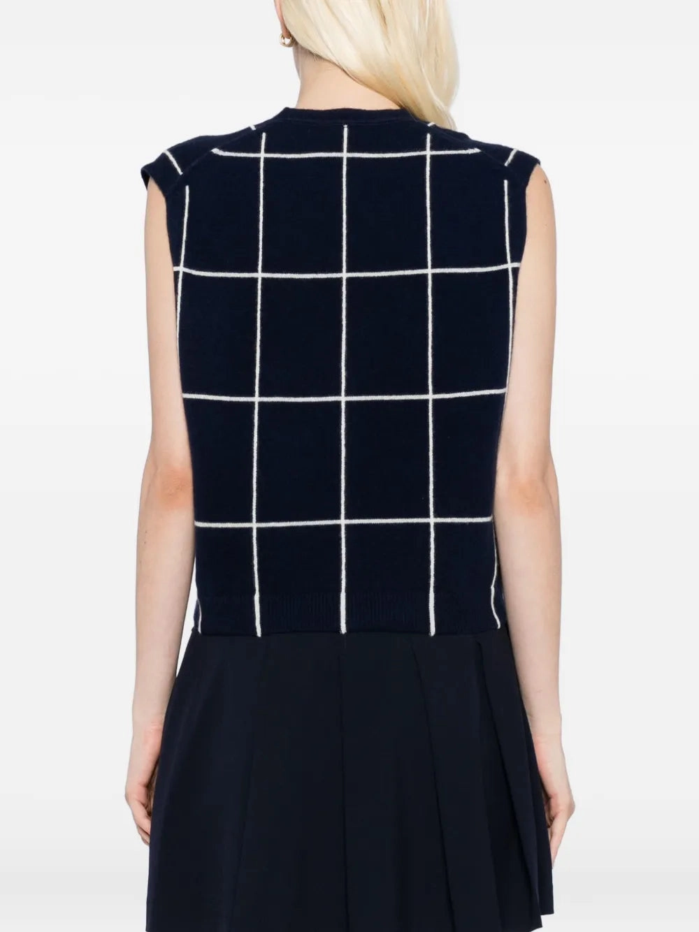 Calm Outfit Rozzi Cashmere Vest in Midnight Plaid