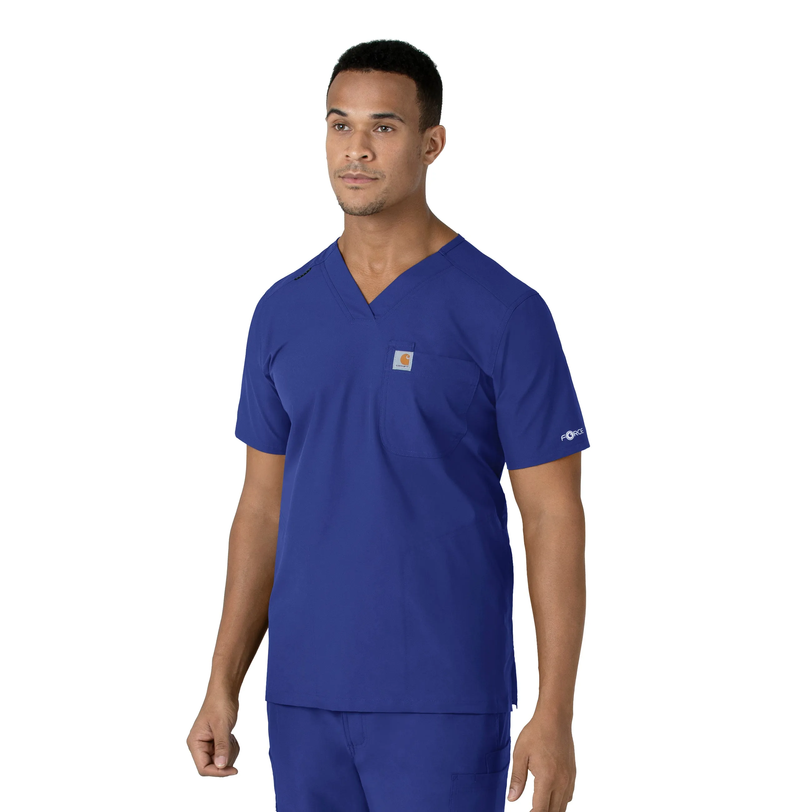 Elegant Look Carhartt Force Essentials Men's V-Neck Shirttail Scrub Top - Galaxy Blue