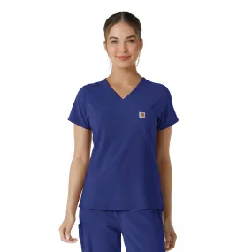 Carhartt Force Cross-Flex Women's Tuck-In Scrub Top - Galaxy Blue Elegant Cut
