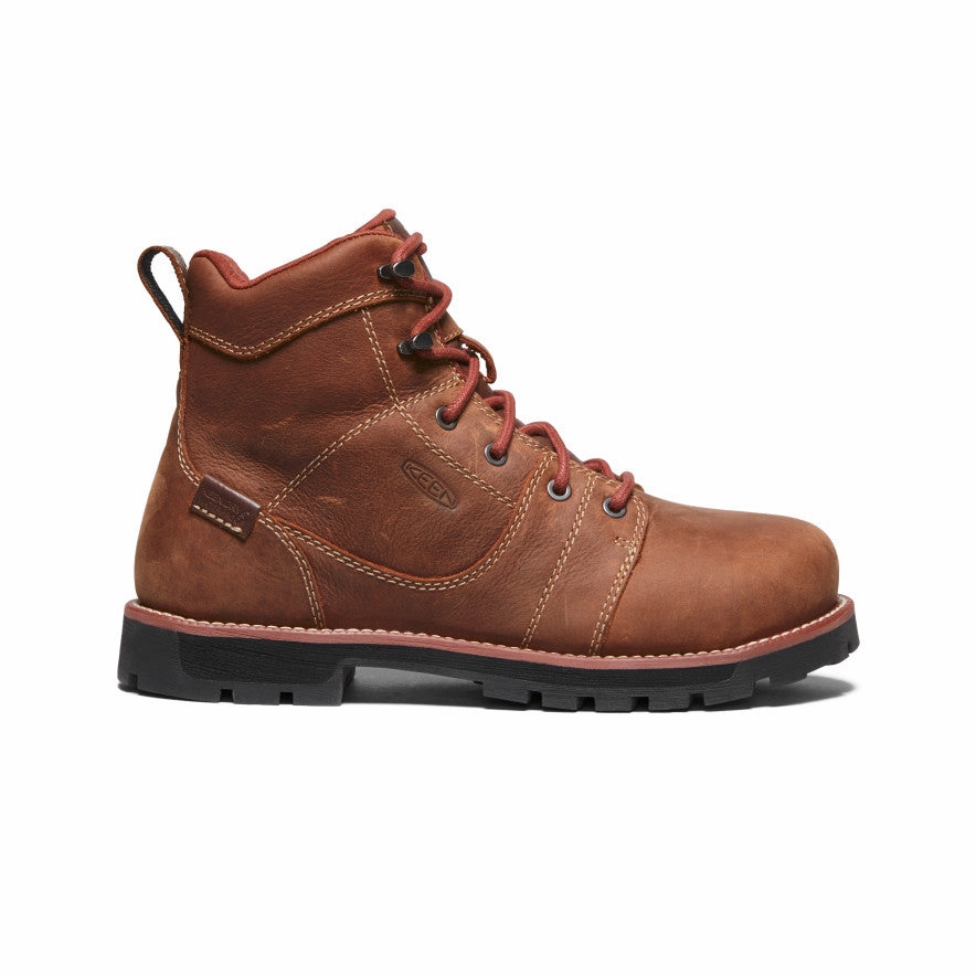 Women's Seattle 6" Waterproof Boot (Aluminum Toe)  |  Gingerbread/Black Heavy Duty Toe Cap Tapered