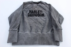 Harley Davidson Motorcycles Embroidered Grey Pullover Sweater hat accents product fleece lining warmth