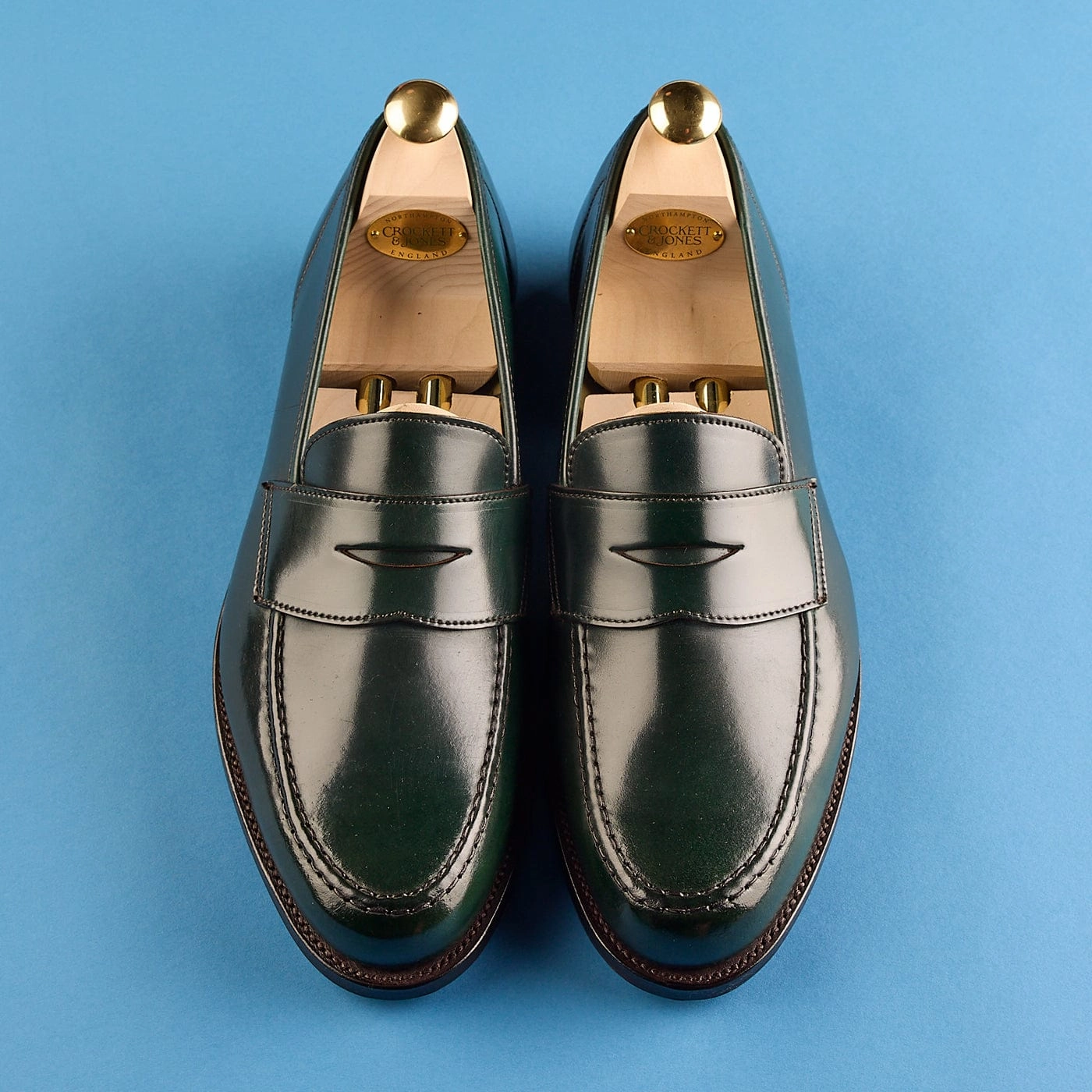 Pull Tab Office Shoes Harvard 2 Green Cordovan
