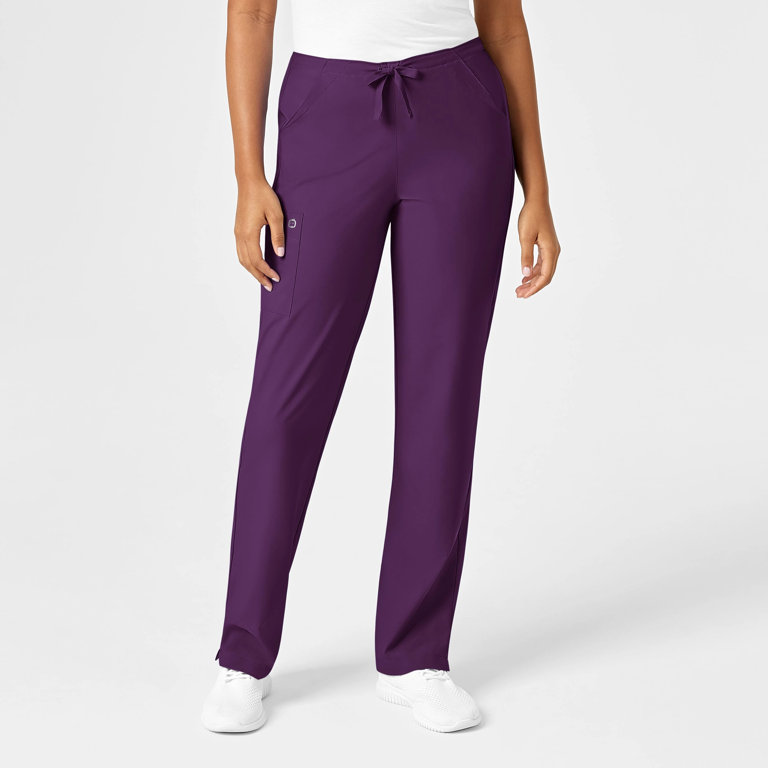 Barrel Waist W123 Women's Drawstring Scrub Pant - Eggplant