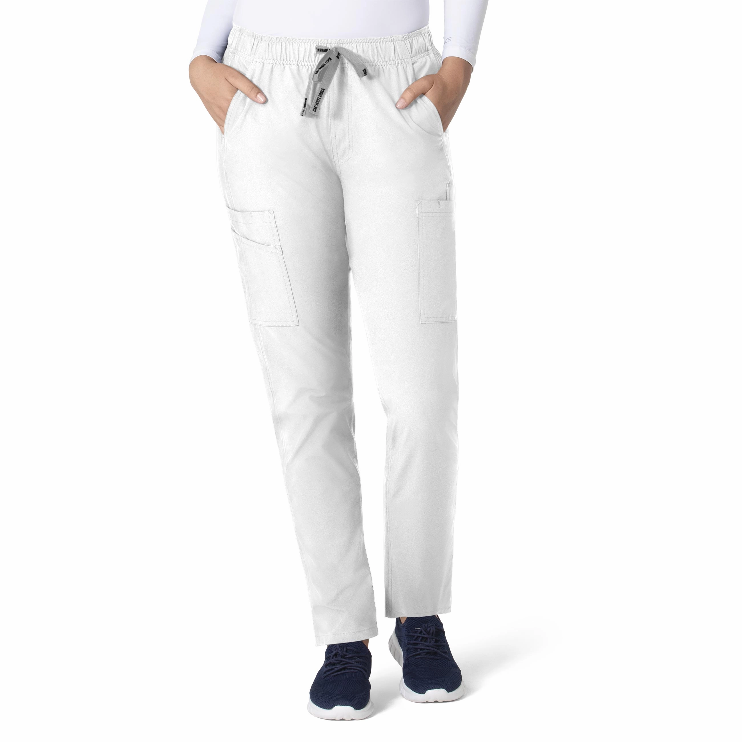 Carhartt Force Essentials Women's Straight Leg Scrub Pant - White Relaxed Fit Design