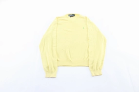 product high end luxury Polo by Ralph Lauren Embroidered Logo Yellow Sweater