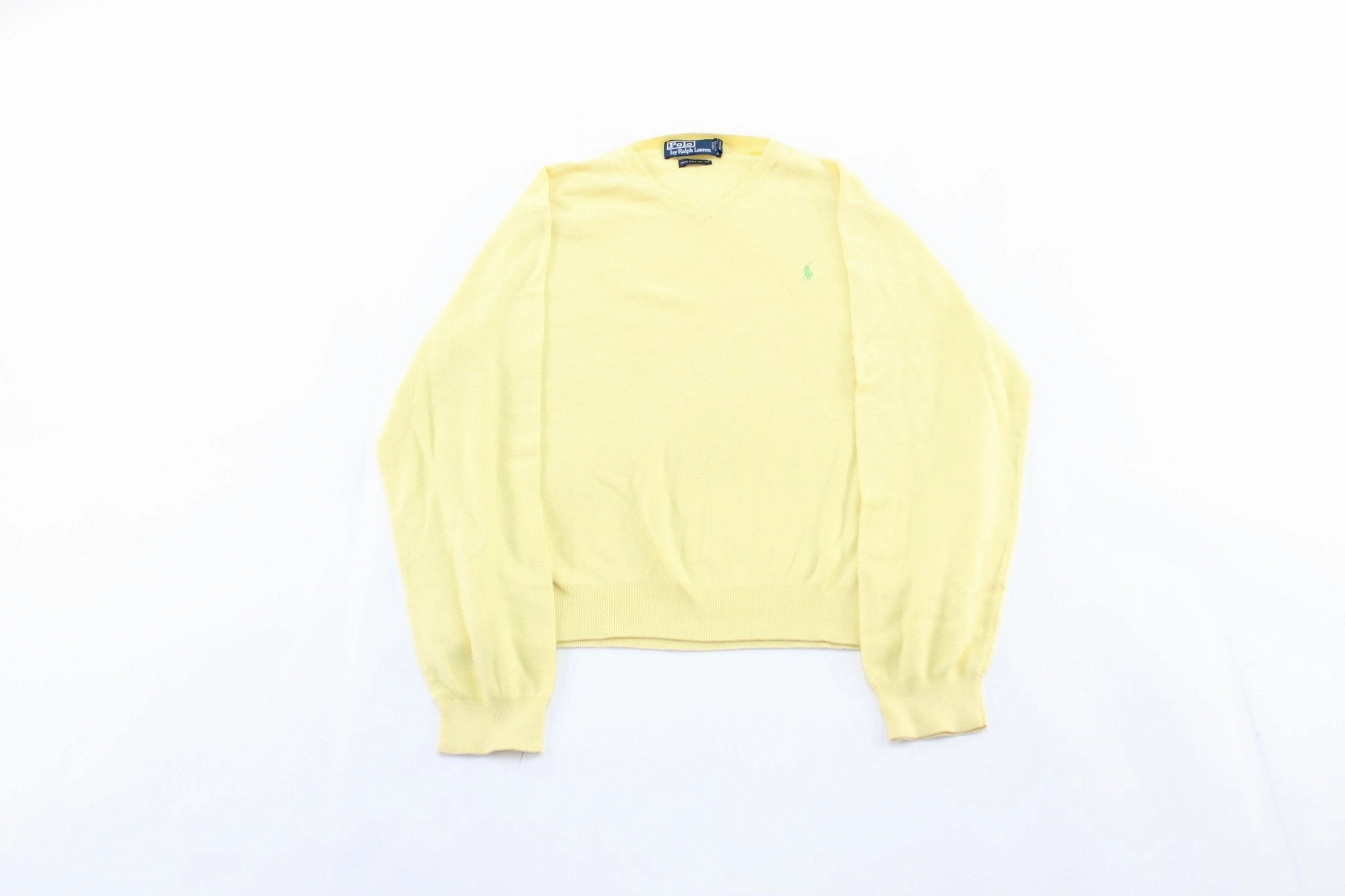 product high end luxury Polo by Ralph Lauren Embroidered Logo Yellow Sweater