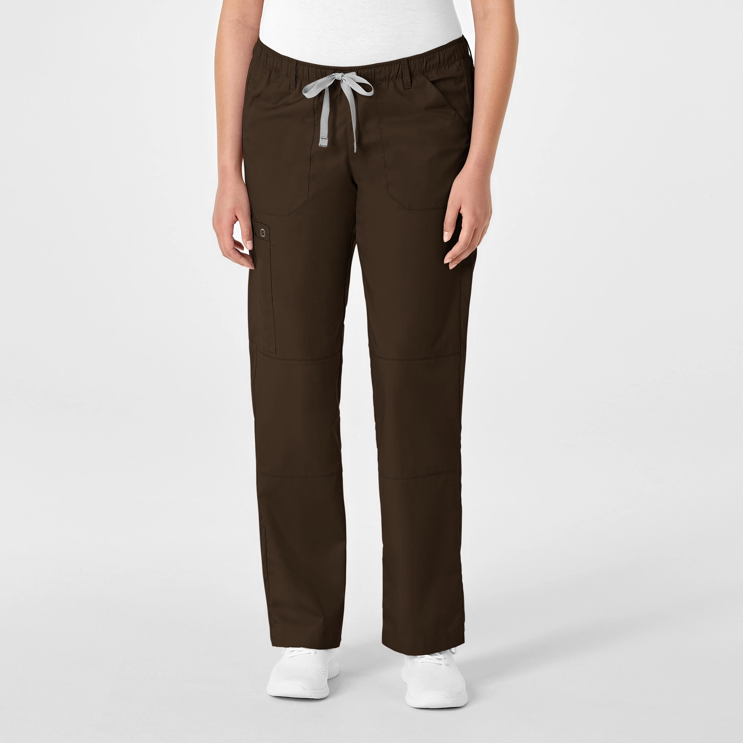 WonderWORK Women's Straight Leg Cargo Scrub Pant - Chocolate Casual Vibes