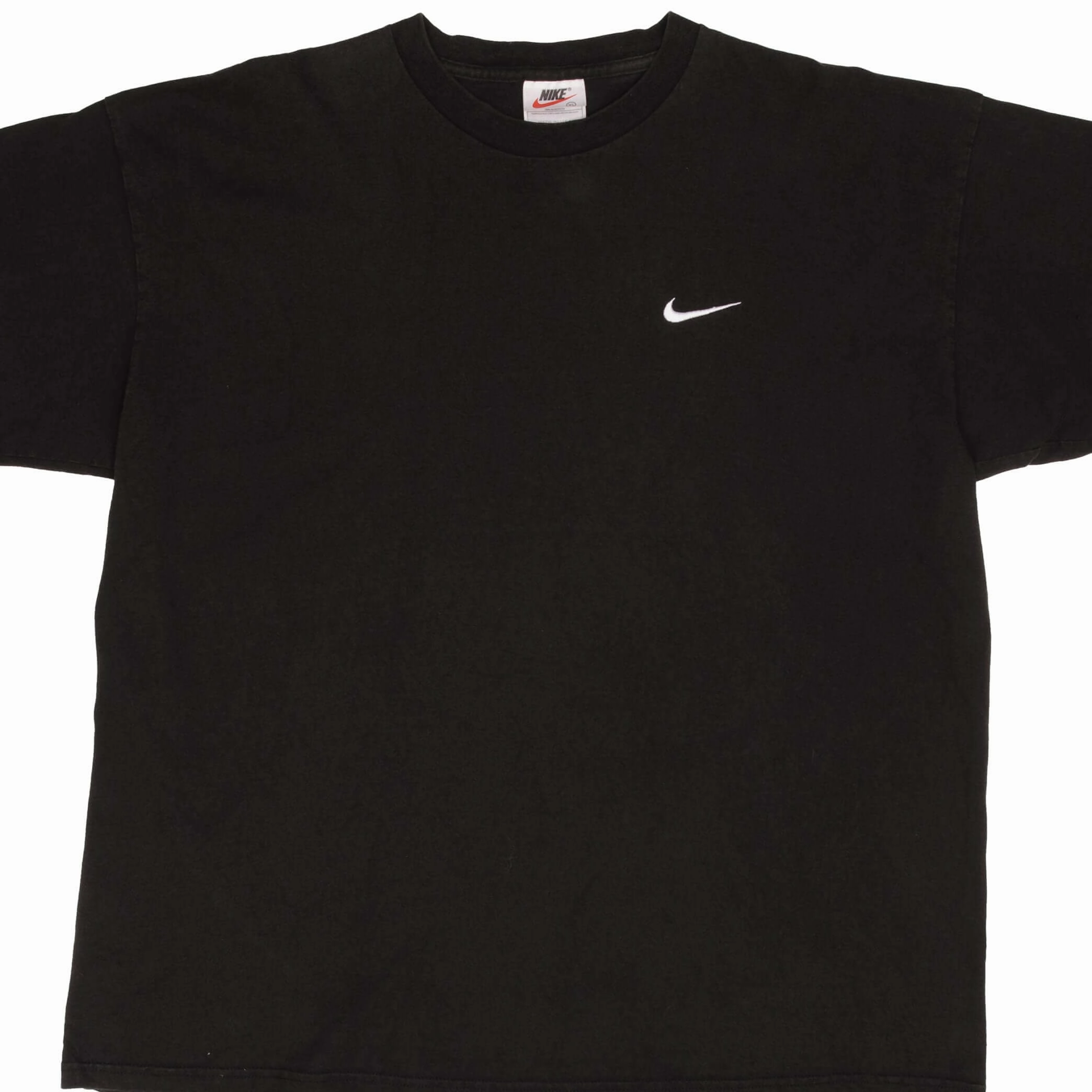 VINTAGE NIKE CLASSIC SWOOSH BLACK TEE SHIRT 1990S SIZE XL MADE IN USA Casual Design Cool Comfort
