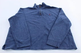 product custom made perfection Polo Ralph Lauren Embroidered Logo Blue Quarter Zip Sweater