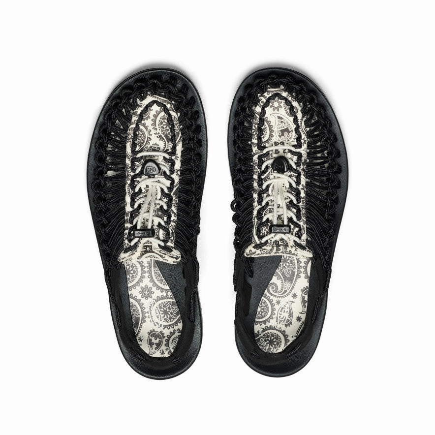 Men's UNEEK Sneaker x T.H.C.  |  Blk Raven Paisley Foot Support Shoes