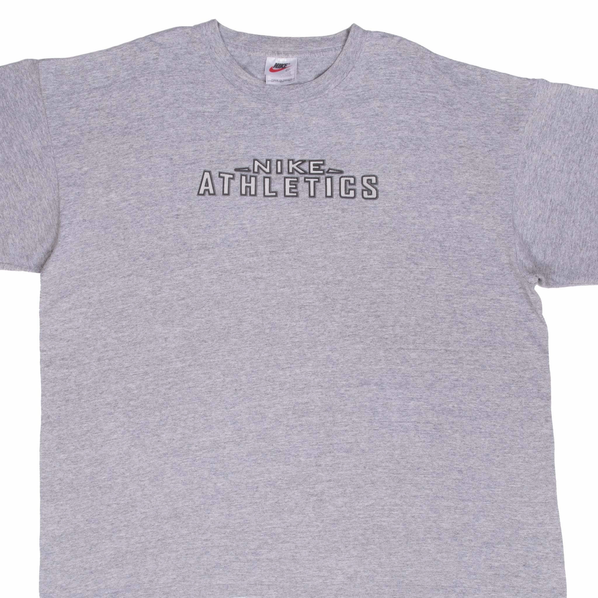 VINTAGE NIKE ATHLETICS 1990S GREY TEE SHIRT 2XL MultipurposeCuffs