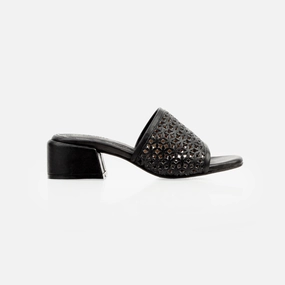 Simple Entry Secure Closure The Paloma Heeled Sandal Perforated Black