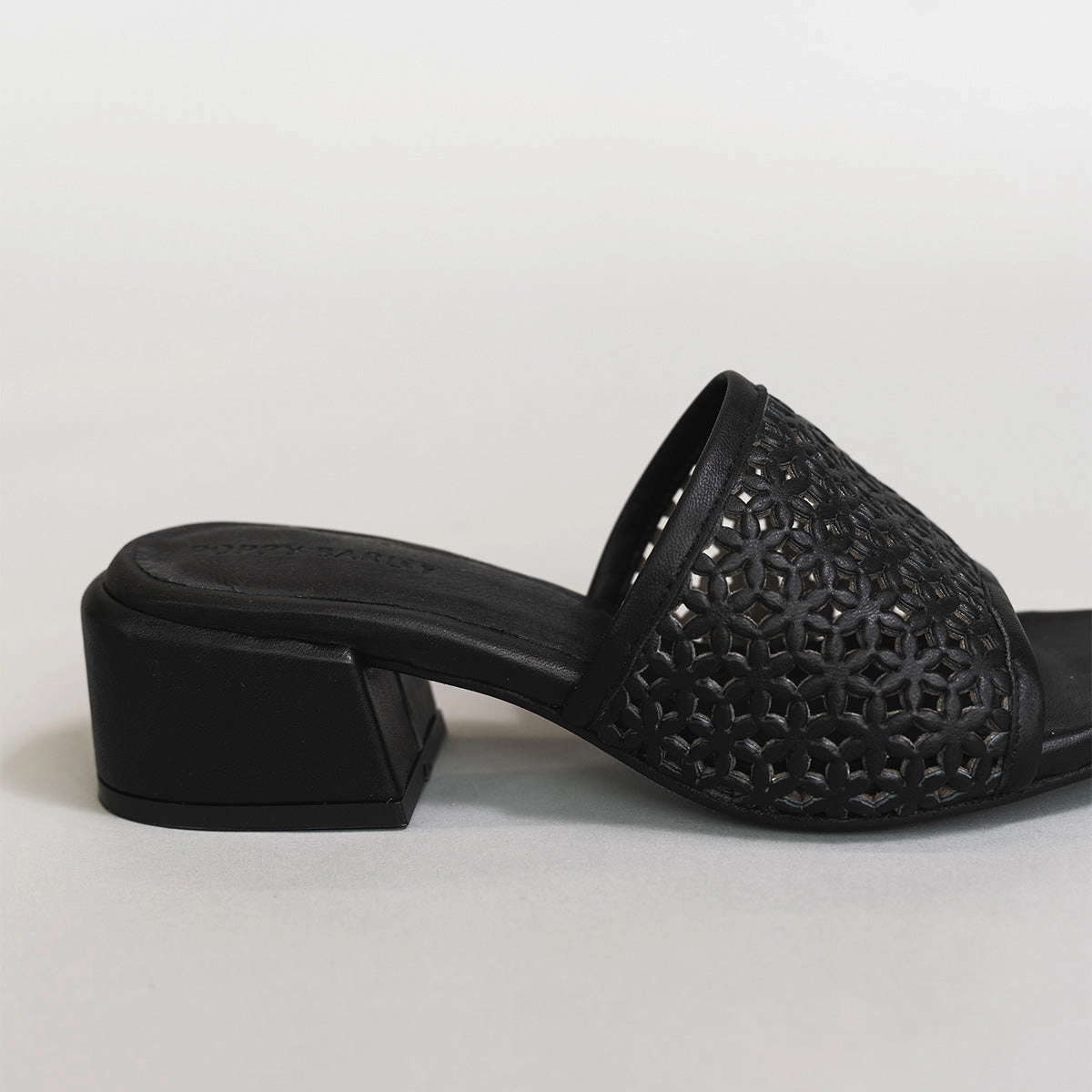 Breezy Comfort Trendy Vibe The Paloma Heeled Sandal Perforated Black