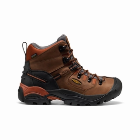 Slip Resistant All Day Wear Men's Pittsburgh Energy 6" Waterproof Boot (Soft Toe)  |  Cascade Brown/Black
