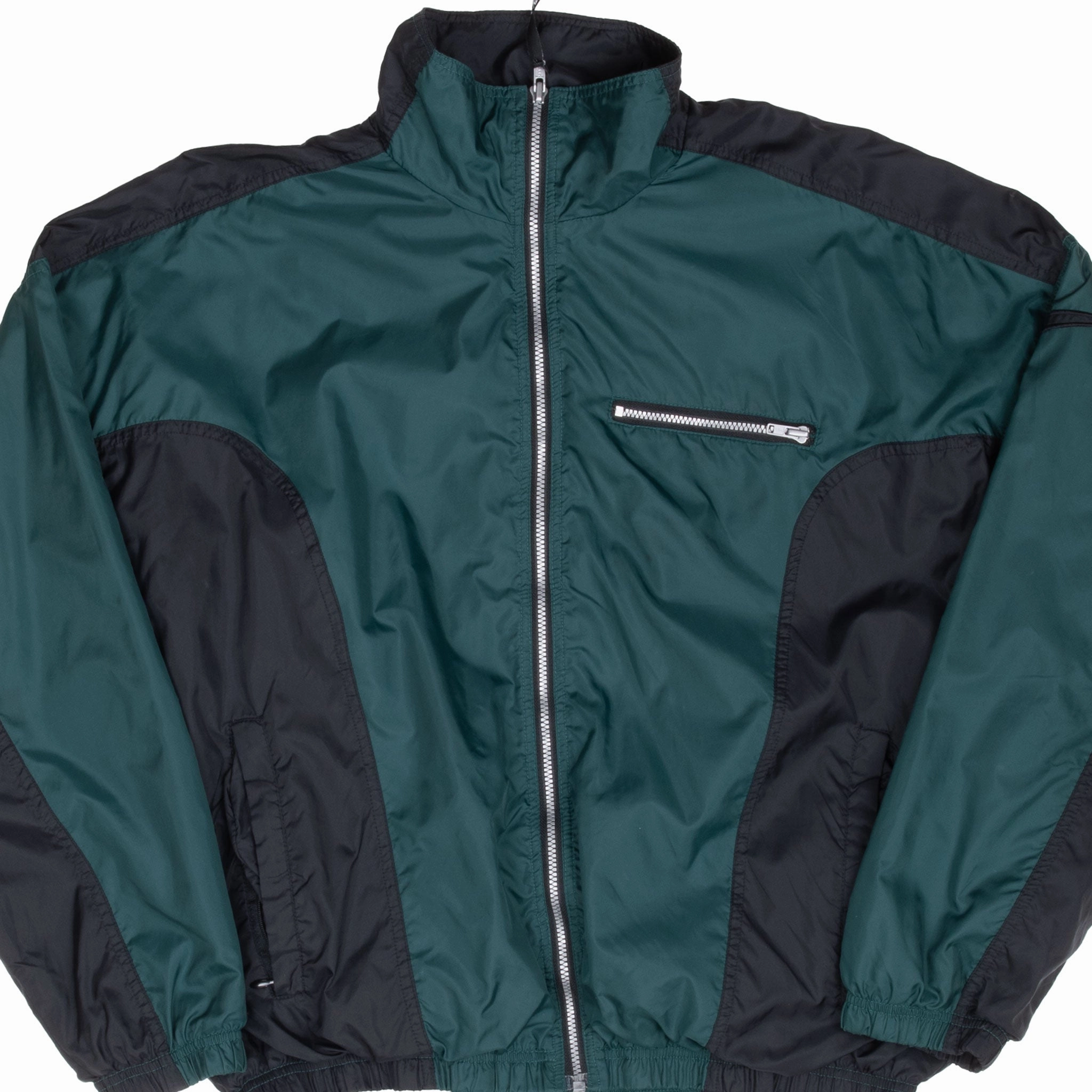 VINTAGE NIKE GREEN BLACK WINDBREAKER JACKET 1990S MEDIUM Powder