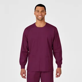 WonderWORK Unisex Snap Front Scrub Jacket - Wine EthicallySourcedMaterial