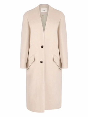 Minimalist Aesthetic Heat Resistant Fabric Florane Coat in Ecru