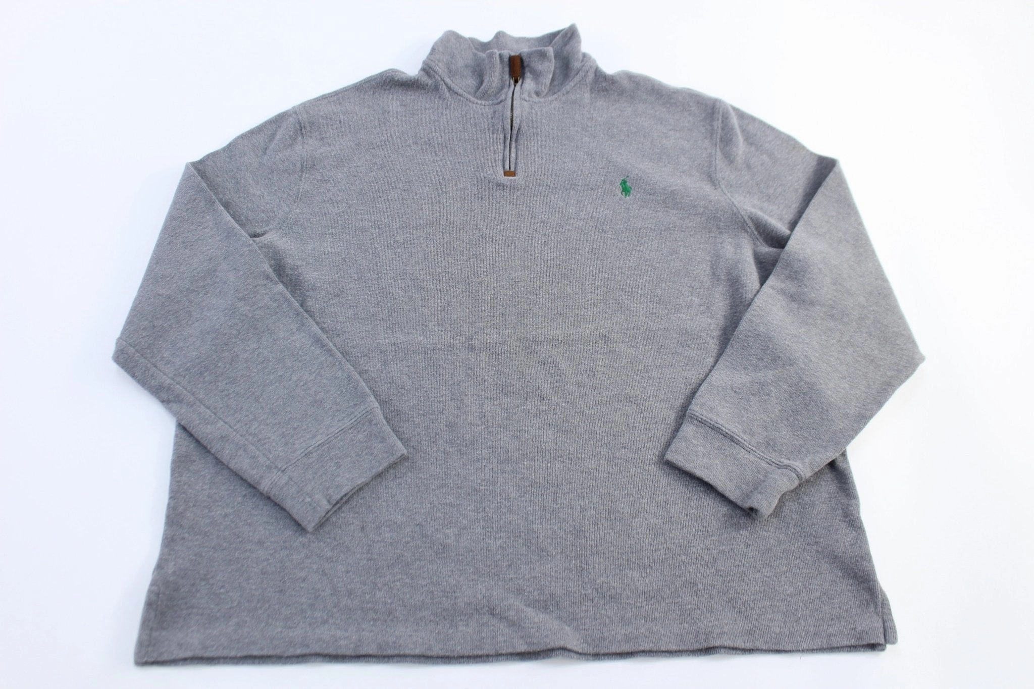 Polo Ralph Lauren Embroidered Logo Grey Quarter Zip Sweater Urban Relaxed Indoor Wear