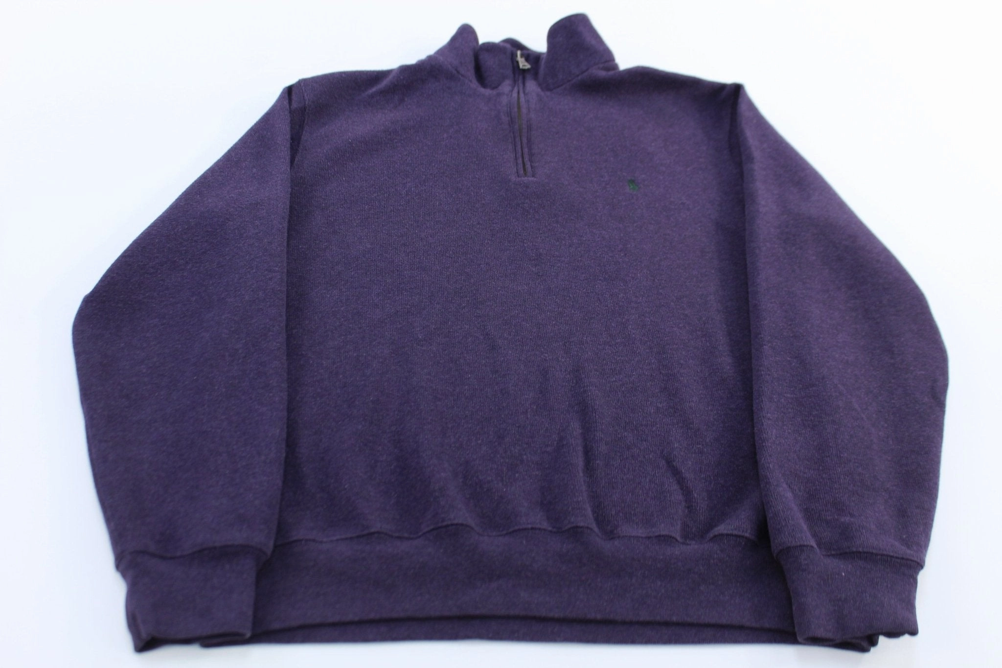 Polo by Ralph Lauren Embroidered Logo Purple Quarter Zip Sweater Sustainable