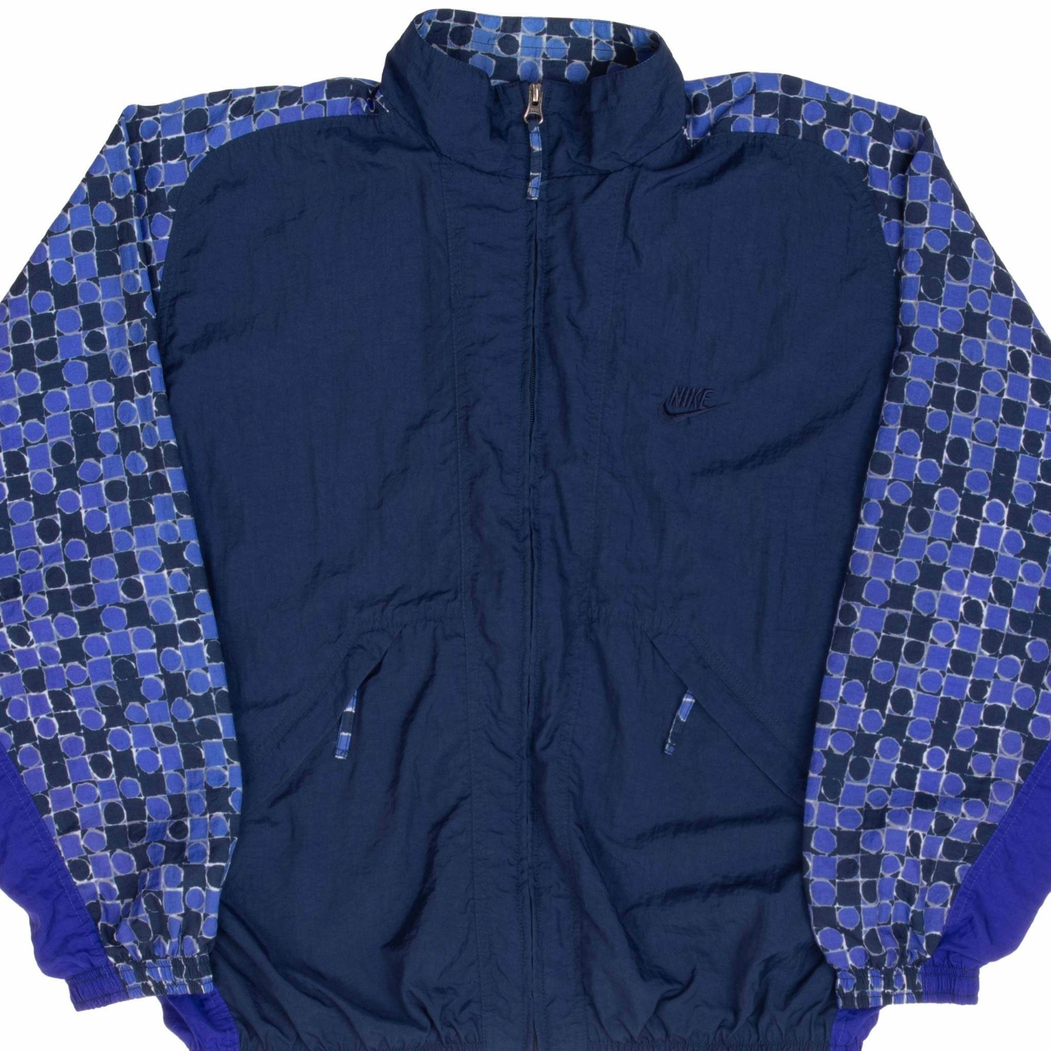 autumn clothing VINTAGE NIKE CLASSIC SWOOSH BLUE WINDBREAKER WOMAN JACKET 1990S SIZE MEDIUM