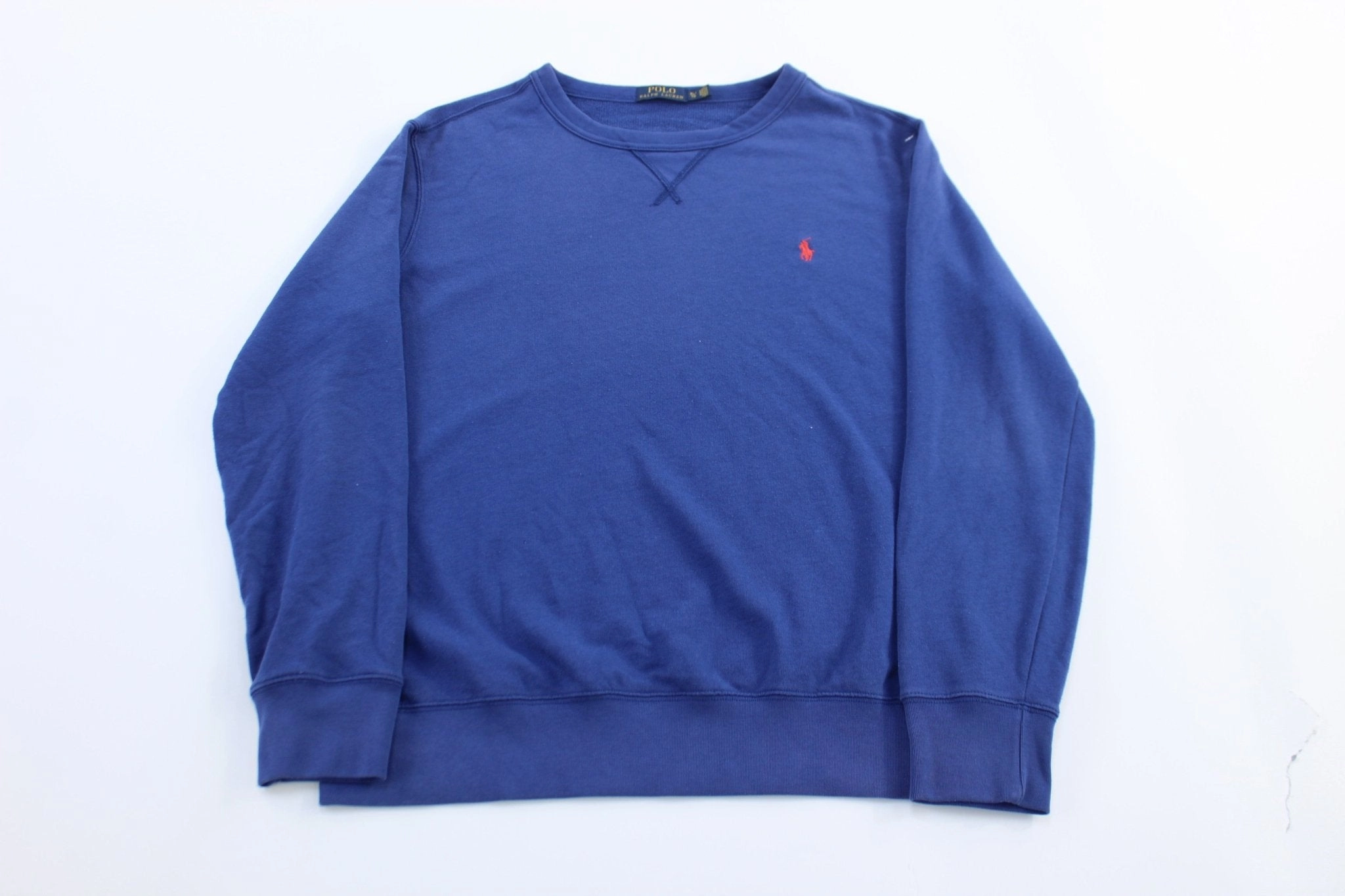 Classic Bold Polo Ralph Lauren Embroidered Logo Blue Sweatshirt