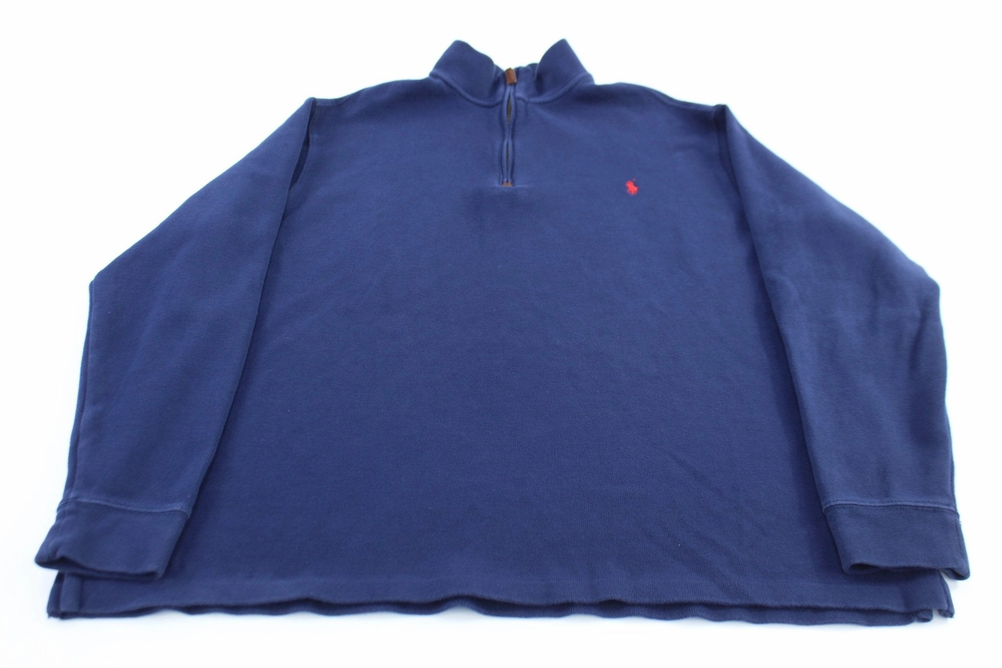 Polo Ralph Lauren Embroidered Logo Blue Quarter Zip Sweater Chill Wear product water resistant protection