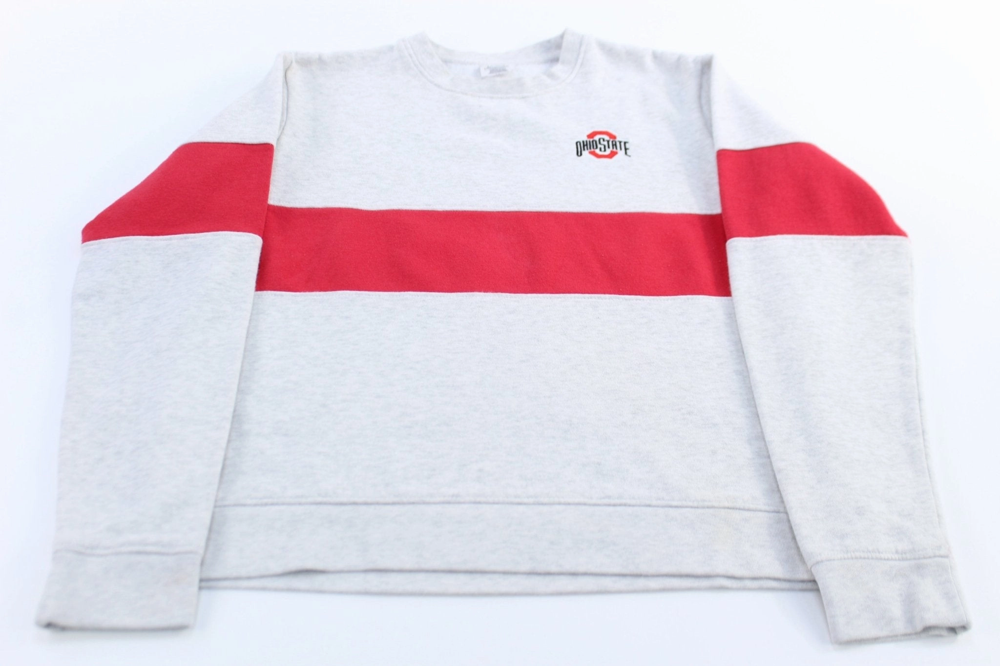 Women's Ohio State University Buckeyes Striped Sweatshirt Cozy Fit Core Comfort