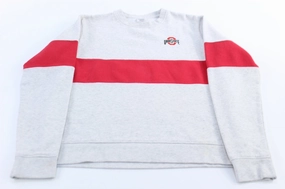 Women's Ohio State University Buckeyes Striped Sweatshirt Cozy Fit Core Comfort