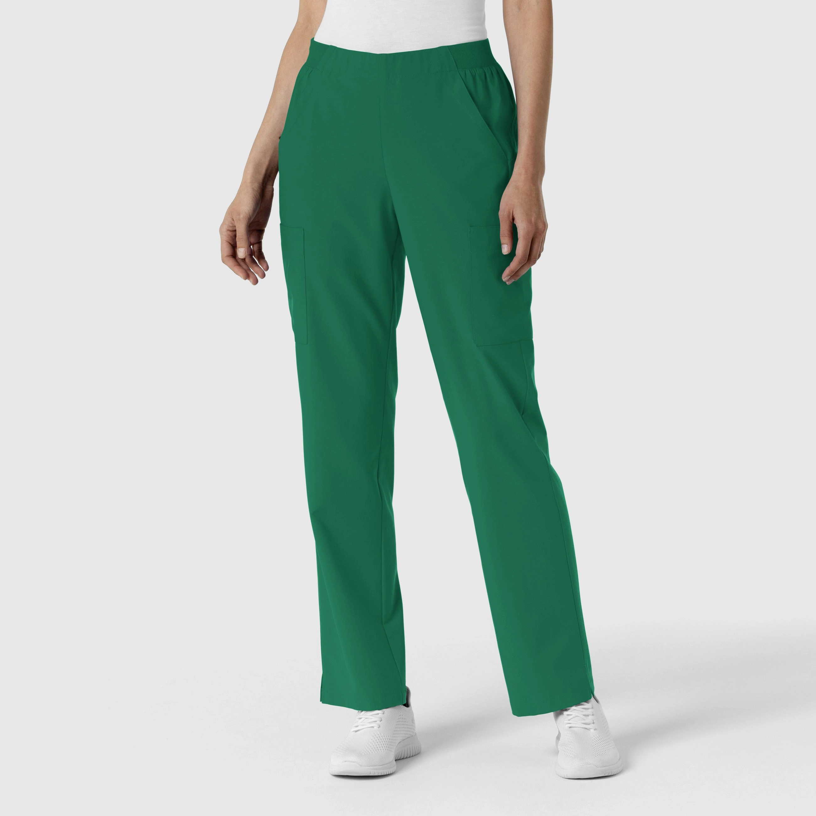 W123 Women's Cargo Utility Scrub Pant - Hunter Minimal Cut Reinforced Knees