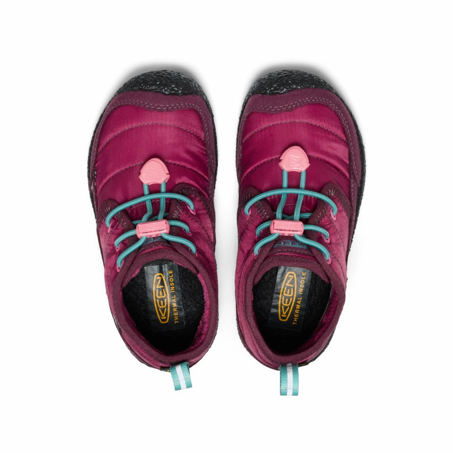 Effortless Shoes Quick Sandal Wear Little Kids' Howser II Waterproof Chukka  |  Beaujolais/Pool Blue