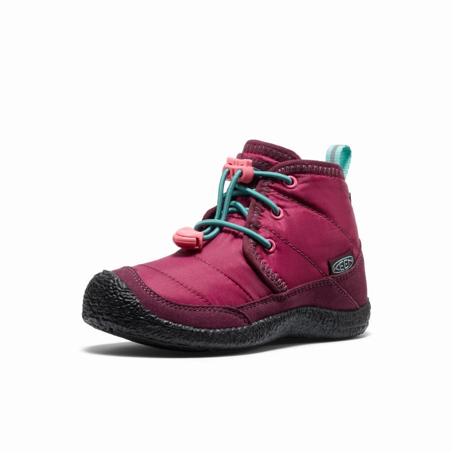 Effortless Walk Fit Padded Little Kids' Howser II Waterproof Chukka  |  Beaujolais/Pool Blue