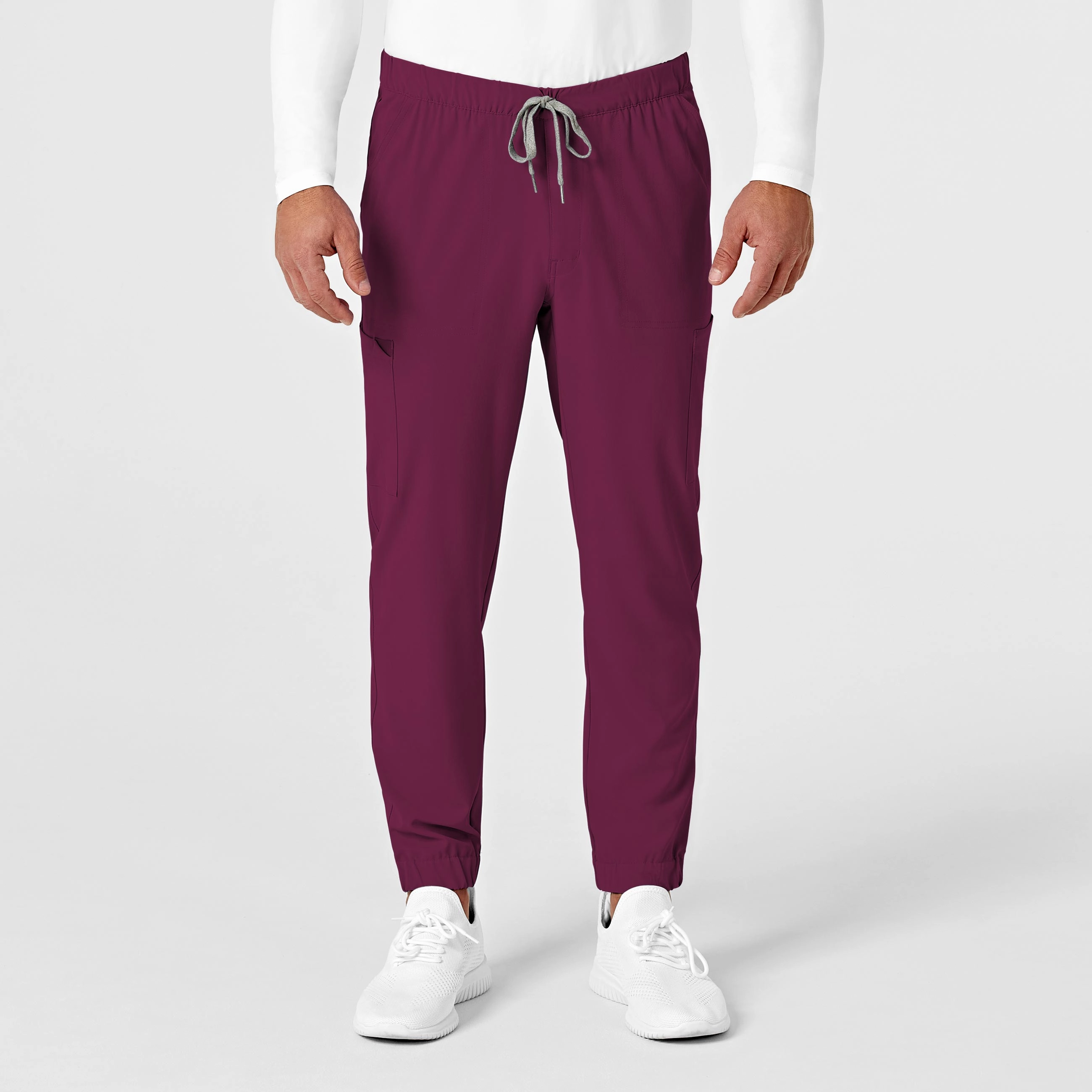 RENEW Men's Jogger Scrub Pant - Wine Comfort Wearable wrinkle free