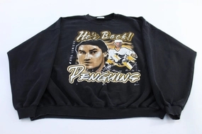 product patchwork creativity Vintage Pittsburgh Penguins Hockey Mario Lemieux Graphic Sweatshirt
