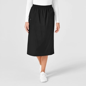 ReflectiveTrim FlexibleKnees WonderWORK Women's Pull On Cargo Scrub Skirt - Black