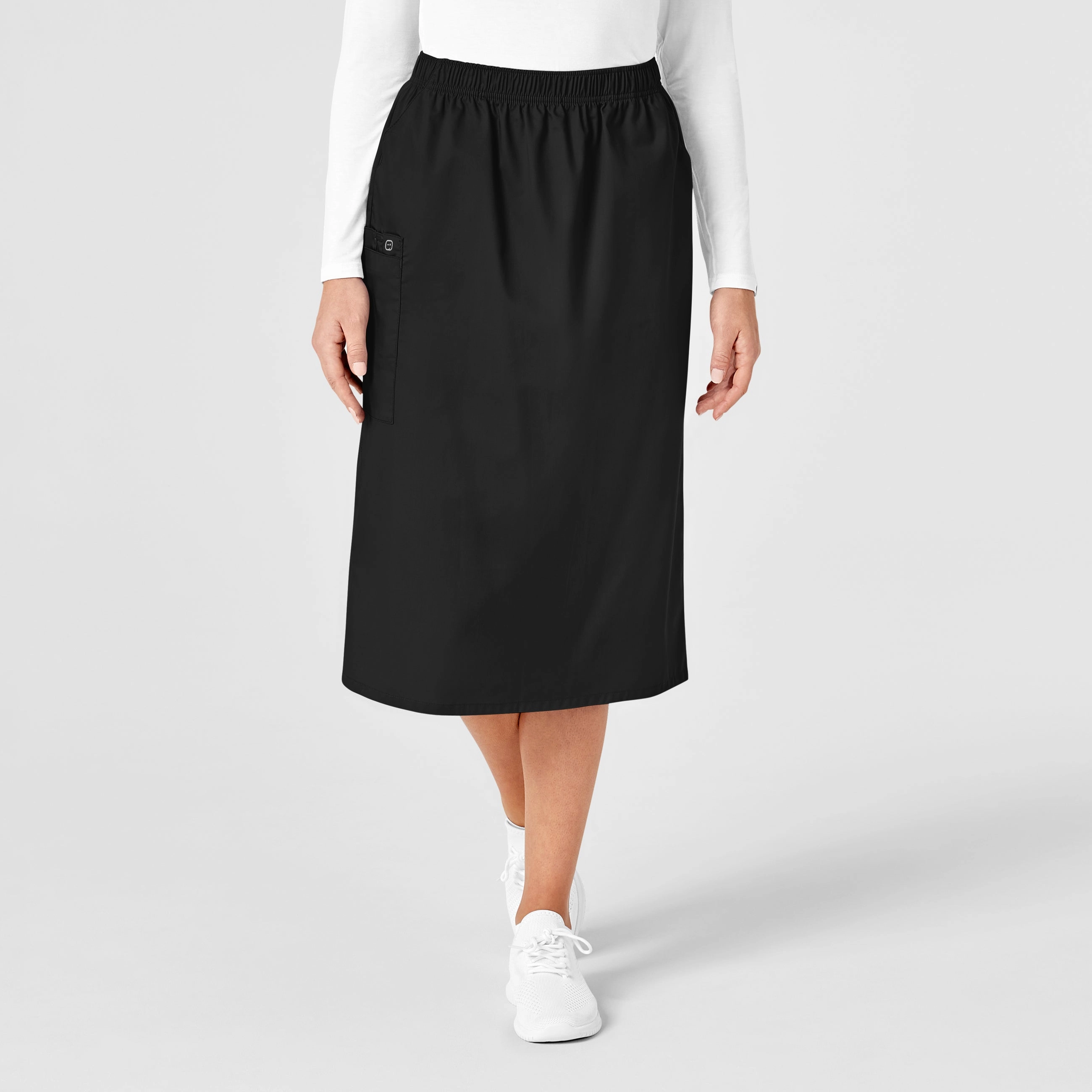 WonderWORK Women's Pull On Cargo Scrub Skirt - Black Perfectly Relaxed