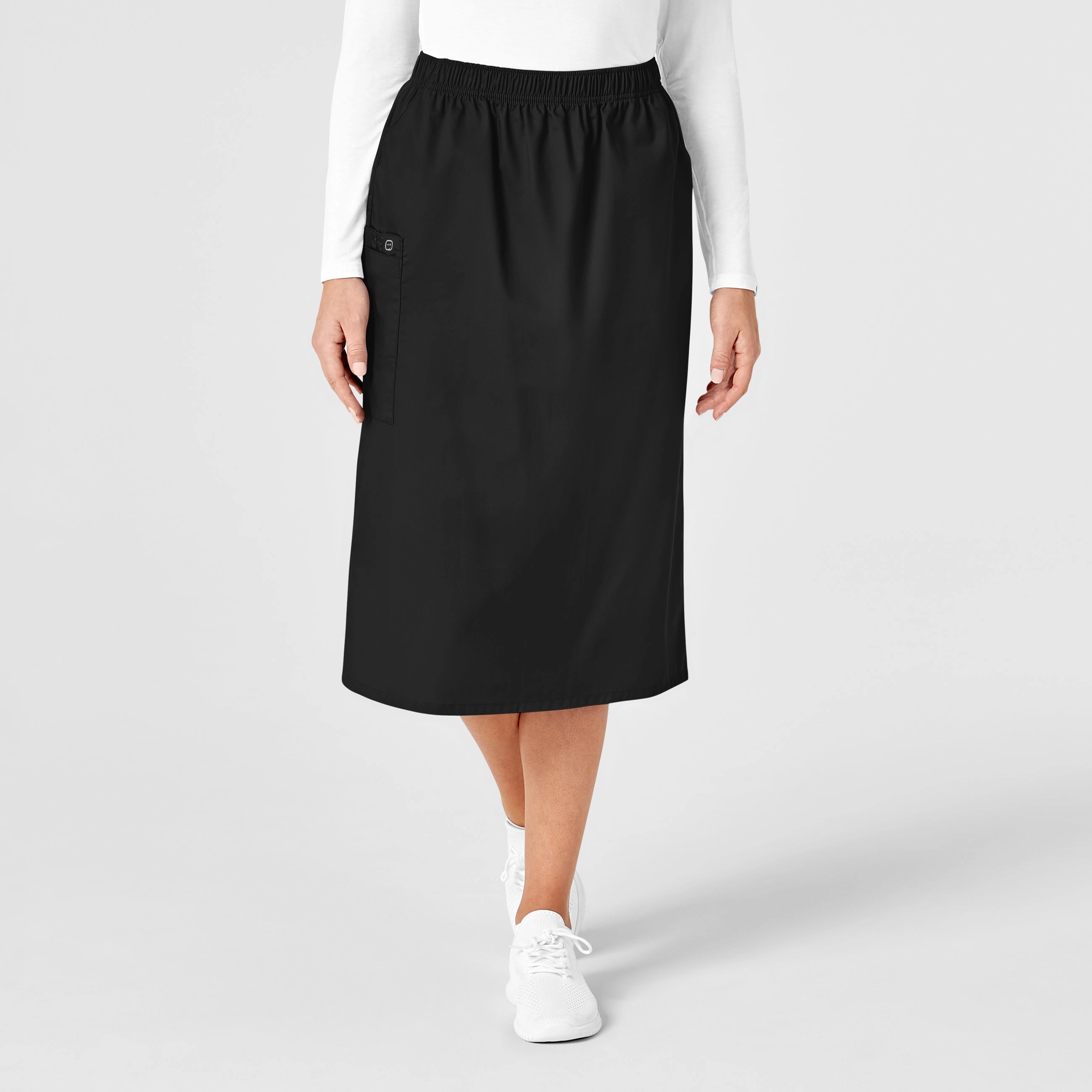 ReflectiveTrim FlexibleKnees WonderWORK Women's Pull On Cargo Scrub Skirt - Black